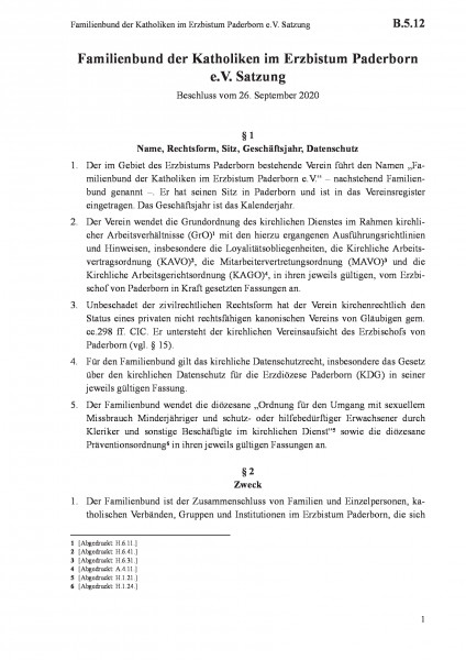 B.5.12 Familienbund der Katholiken im Erzbistum Paderborn e.V. Satzung