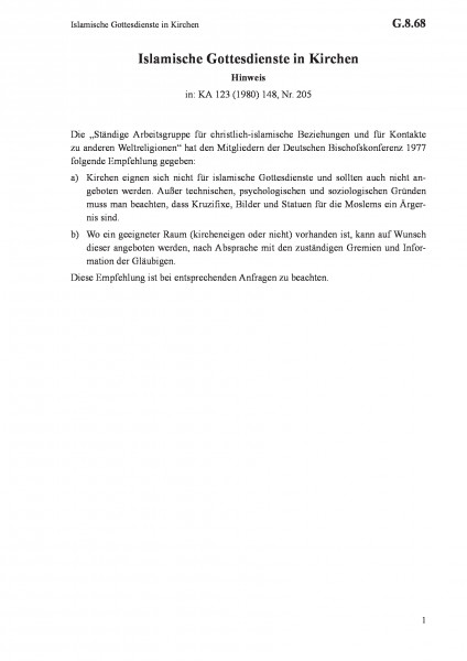 G.8.68 Islamische Gottesdienste in Kirchen