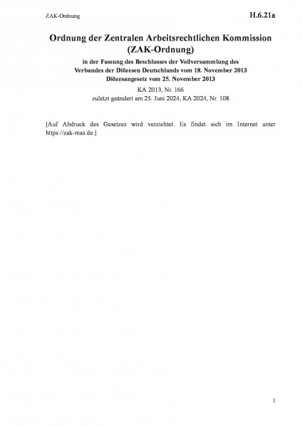 H.6.21a ZAK-Ordnung