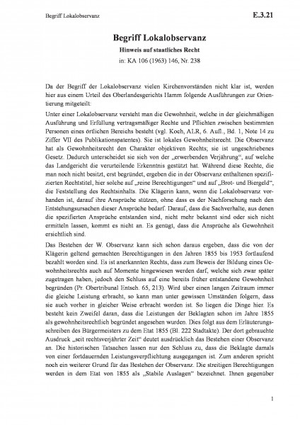 E.3.21 Begriff Lokalobservanz