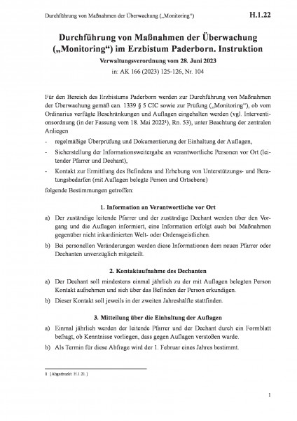 H.1.22 Durchführung von Maßnahmen der Überwachung („Monitoring“)
