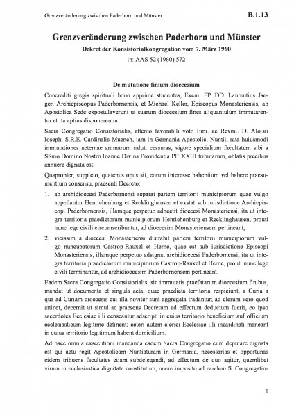 B.1.13 Grenzveränderung zwischen Paderborn und Münster