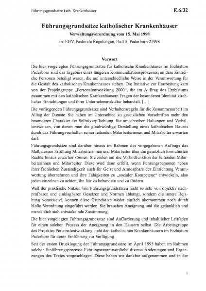E.6.32 Führungsgrundsätze kath. Krankenhäuser