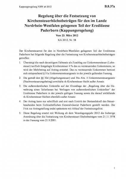 B.8.37a Kappungsregelung NRW ab 2012