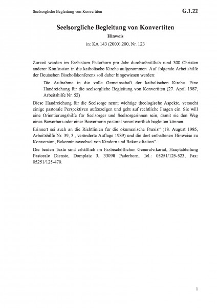 G.1.22 Seelsorgliche Begleitung von Konvertiten