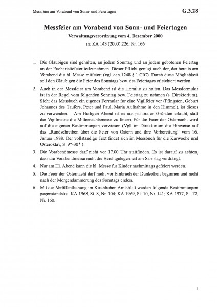 G.3.28 Messfeier am Vorabend von Sonn- und Feiertagen