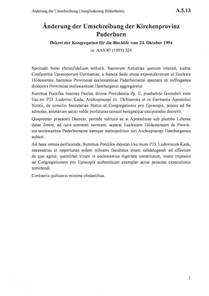 A.5.13 Änderung der Umschreibung (Ausgliederung Hildesheim)