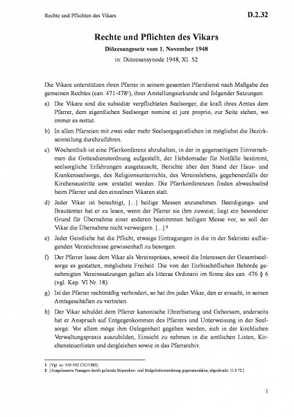 D.2.32 Rechte und Pflichten des Vikars