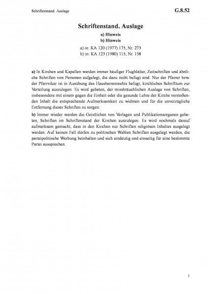 G.8.52 Schriftenstand. Auslage