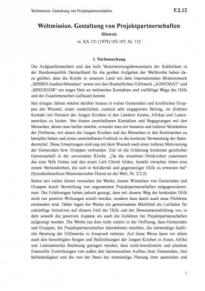 F.2.12 Weltmission. Gestaltung von Projektpartnerschaften