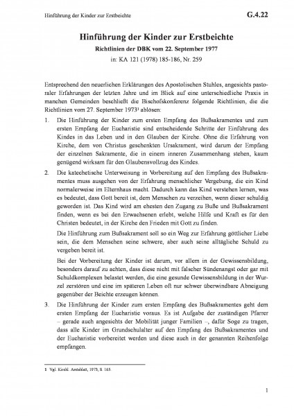 G.4.22 Hinführung der Kinder zur Erstbeichte