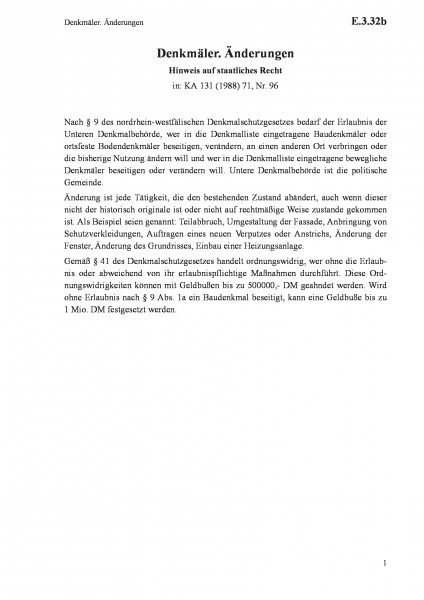 E.3.32b Denkmäler. Änderungen