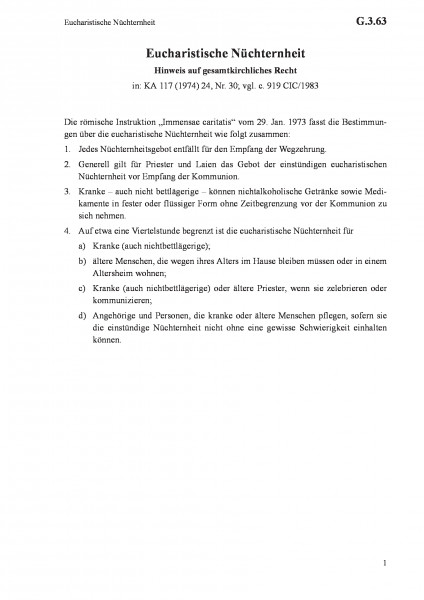 G.3.63 Eucharistische Nüchternheit