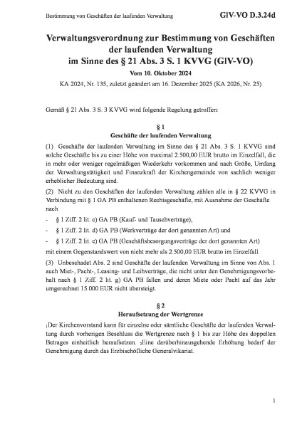D.3.24d Bestimmung von Geschäften der laufenden Verwaltung