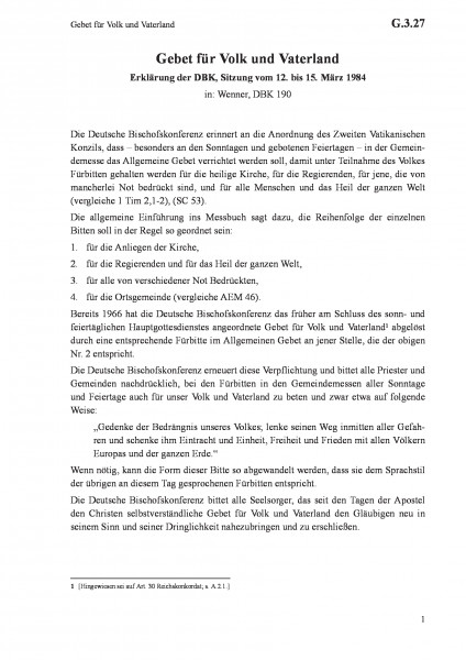 G.3.27 Gebet für Volk und Vaterland