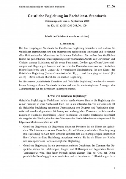F.1.66 Geistliche Begleitung im Fachdienst. Standards