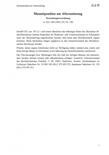 G.3.75 Messstipendien am Allerseelentag