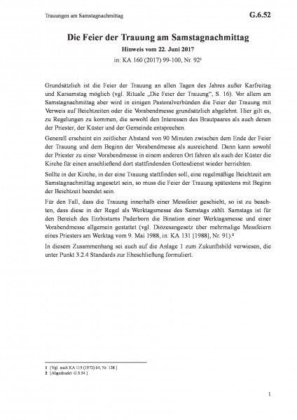 G.6.52 Trauungen am Samstagnachmittag