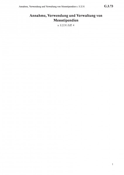 G.3.73 Annahme, Verwendung und Verwaltung von Messstipendien s. E.2.31