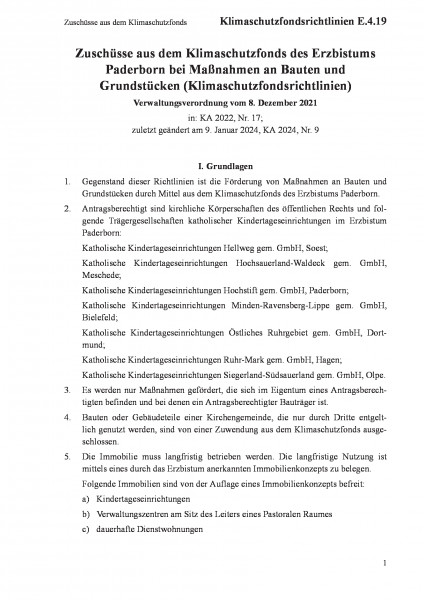 E.4.19 Zuschüsse aus dem Klimaschutzfonds