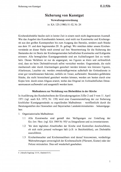 E.2.52b Sicherung von Kunstgut