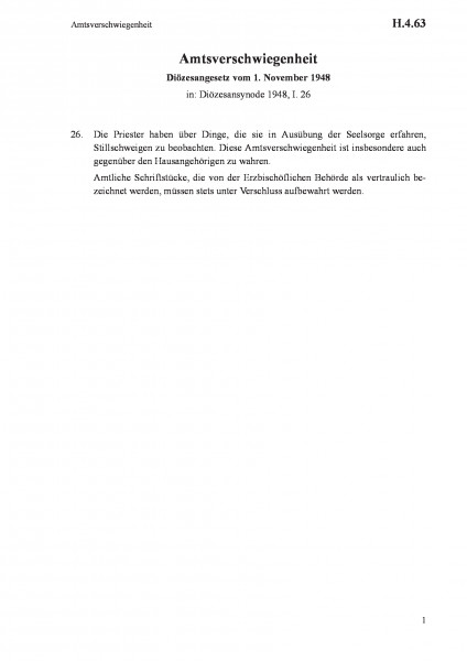 H.4.63 Amtsverschwiegenheit