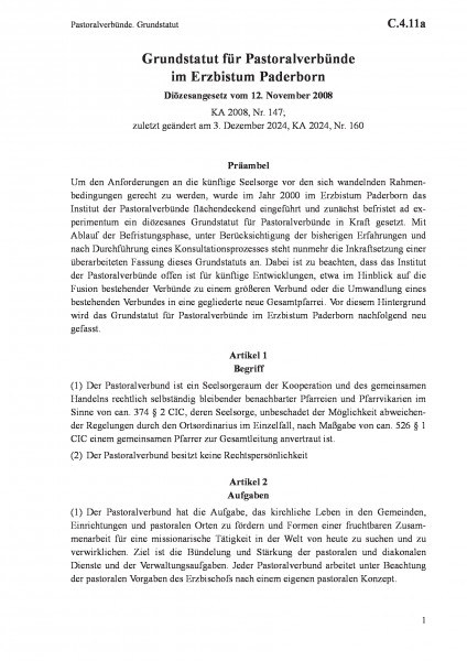 C.4.11a Pastoralverbünde. Grundstatut