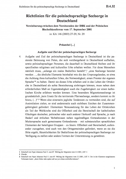 D.4.32 Richtlinien für die polnischsprachige Seelsorge in Deutschland