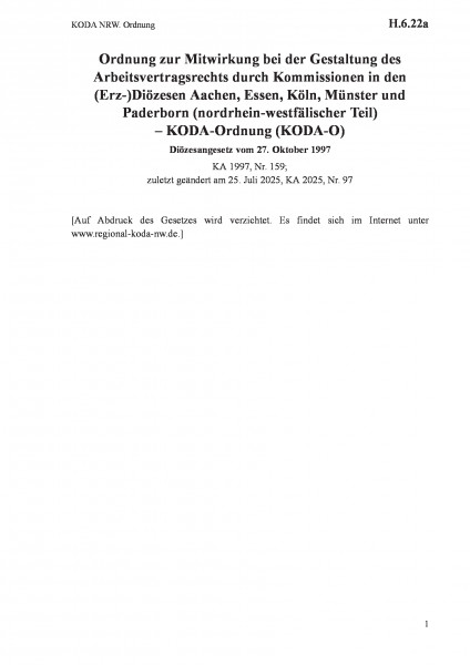 H.6.22a KODA NRW. Ordnung