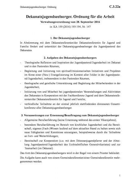 C.3.22a Dekanatsjugendseelsorger. Ordnung