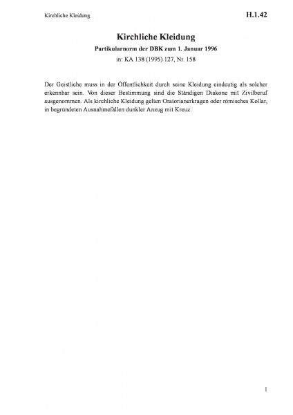 H.1.42 Kirchliche Kleidung