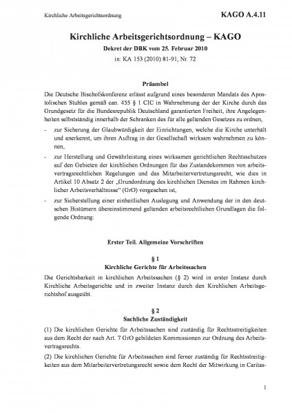 A.4.11 Kirchliche Arbeitsgerichtsordnung