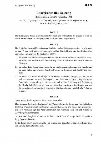 B.3.24 Liturgischer Rat. Satzung