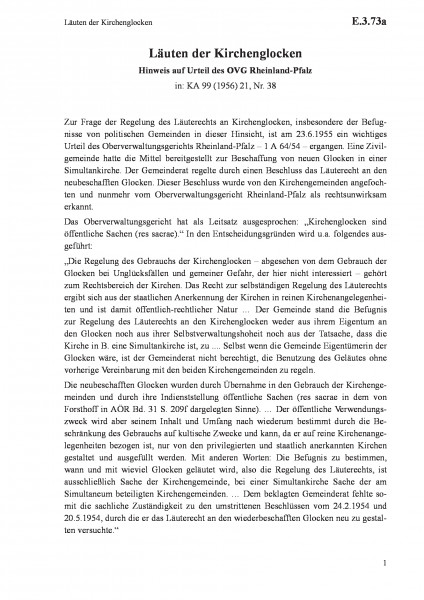 E.3.73a Läuten der Kirchenglocken