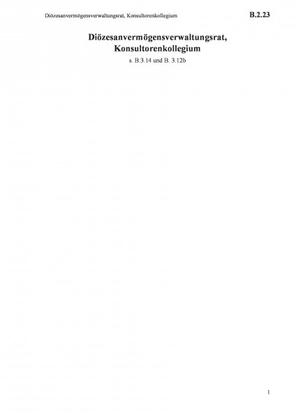 B.2.23 Diözesanvermögensverwaltungsrat, Konsultorenkollegium