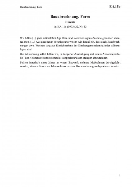 E.4.15b Bauabrechnung. Form