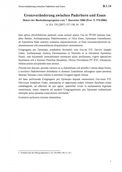 B.1.14 Grenzveränderung zwischen Paderborn und Essen