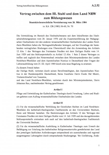 A.2.52 Vertrag betreffend das Bildungswesen