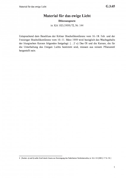 G.3.65 Material für das ewige Licht