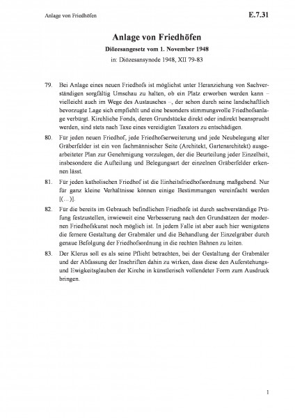 E.7.31 Anlage von Friedhöfen