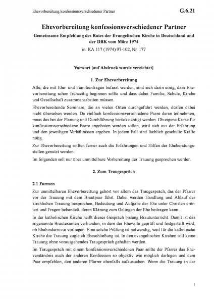 G.6.21 Ehevorbereitung konfessionsverschiedener Partner
