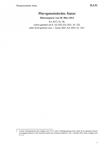 D.3.51 Pfarrgemeinderäte. Statut