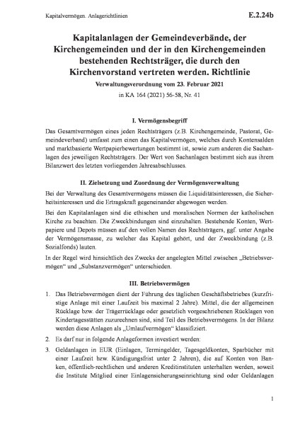 E.2.24b Kapitalvermögen. Anlagerichtlinien