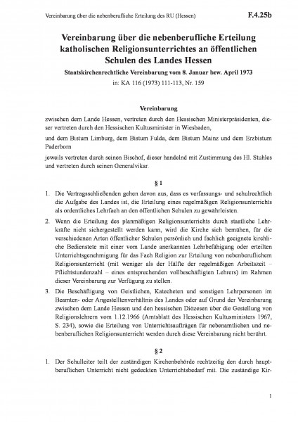 F.4.25b Vereinbarung über die nebenberufliche Erteilung des RU (Hessen)