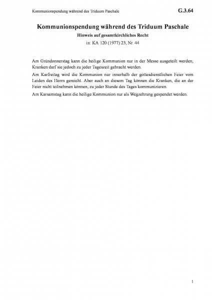 G.3.64 Kommunionspendung während des Triduum Paschale