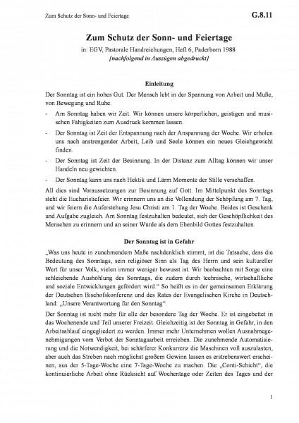 G.8.11 Zum Schutz der Sonn- und Feiertage