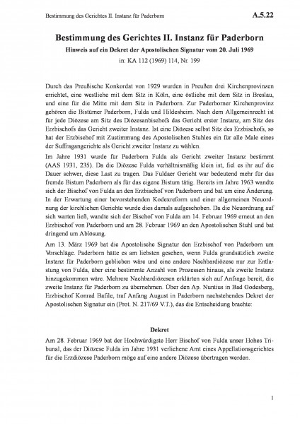 A.5.22 Bestimmung des Gerichtes II. Instanz für Paderborn