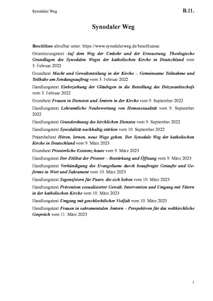 B.11. Synodaler Weg