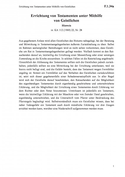F.1.34a Errichtung von Testamenten unter Mithilfe von Geistlichen