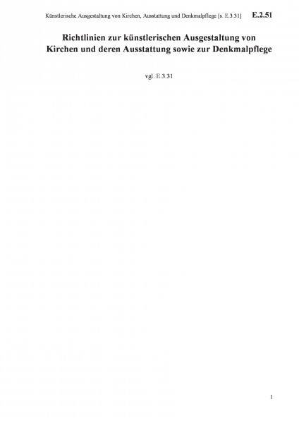 E.2.51 Künstlerische Ausgestaltung von Kirchen, Ausstattung und Denkmalpflege [s. E.3.31]